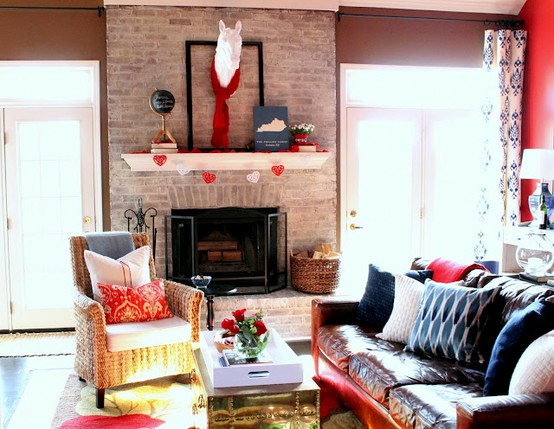 giant white horse head hanging over mantle