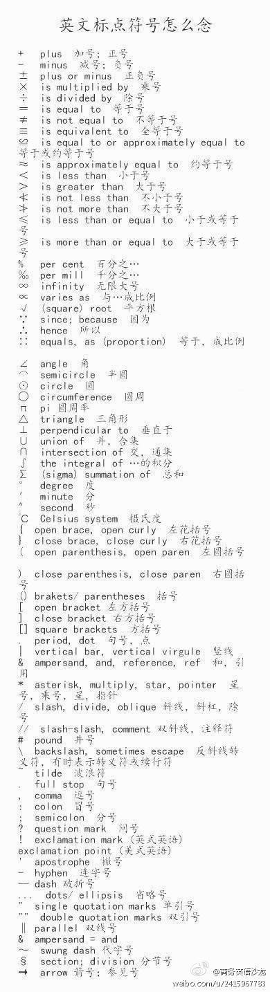 为什么从来没有人很系统地教我们，英文标点符号怎么念呢？？？超级实用，赶快收！