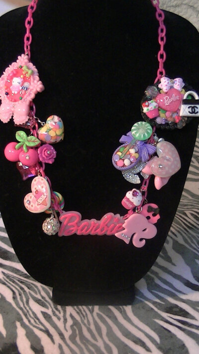 Barbie Candy Glam Necklace Super Sweet Charms 80&#39;s Retro