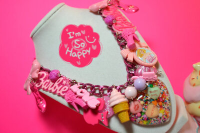 I Love Pink We Love Pink Barbie Super Chunky Charms Kawaii Necklace Sweet Lolita girly girl kitsch whimsical harajuku girl