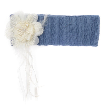 Alice Hannah Headband-AH2189-Blue Whale-HB. Fabric Content: 70% Lambswool, 20% Angora, 10% Nylon