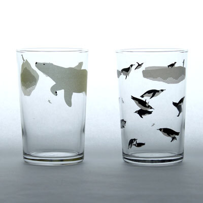Suii 北極熊南極企鵝玻璃套杯 (環保系列)