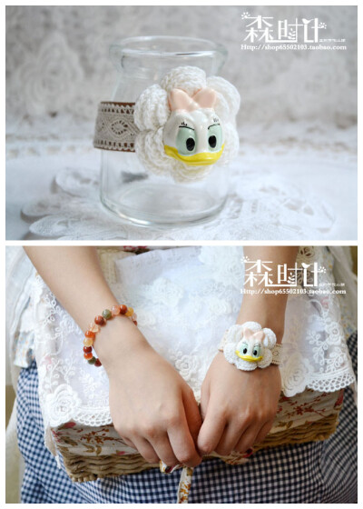 森系•原创手作花朵 Daisy 宽带手链 ~ http://item.taobao.com/item.htm?spm=a1z10.1.28.8.1d6408&id=14734314549