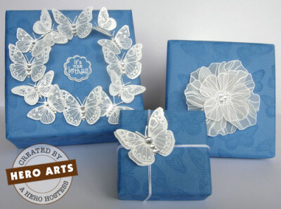 wrapping paper and embellishments for gifts