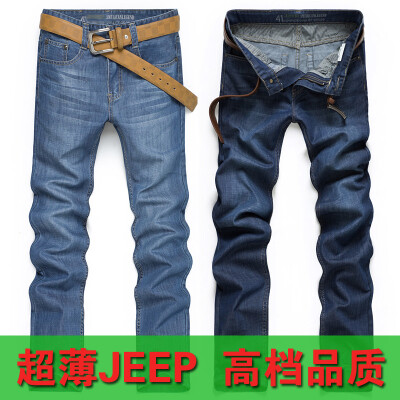 2012夏秋款 正品原单jeep 牛仔裤男夏季 薄款 纯棉吉普修身