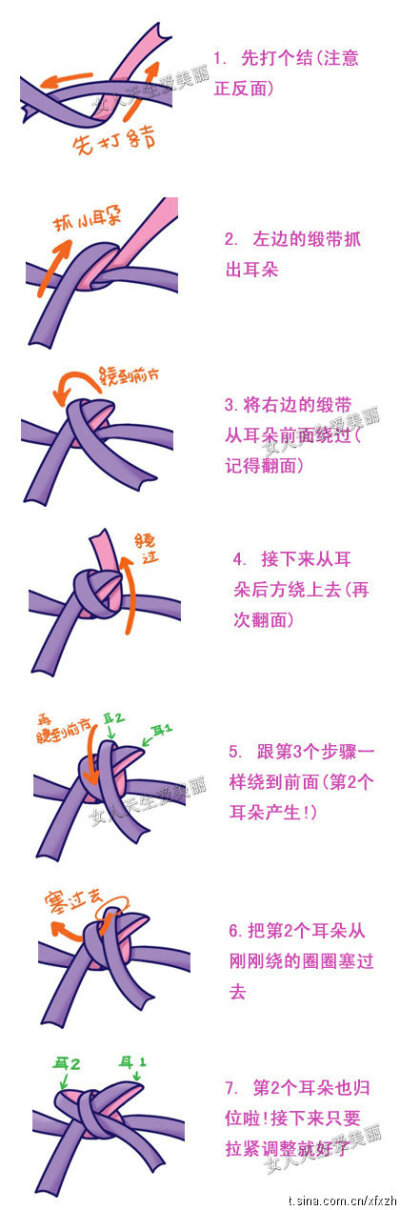 最正规的学院风学院派正统蝴蝶结的打法，可以用作小领结和衣服上装饰蝴蝶结。