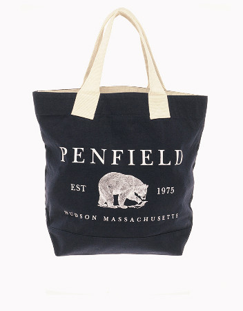 Penfield Tote包。百分之百棉质，海军蓝底色，版画纹样。适合买菜逛街，少见的清新不失硬朗的款式。