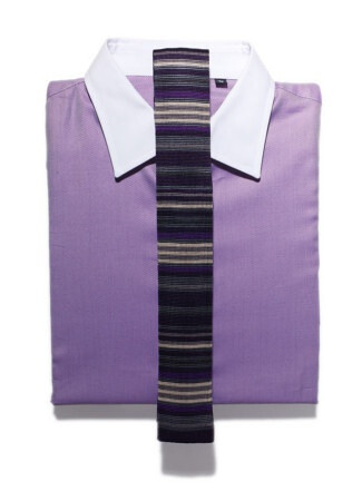 Contrast Collar Cotton contrast collar shirt, $370, by Paul Smith; silk knit tie, $179, by