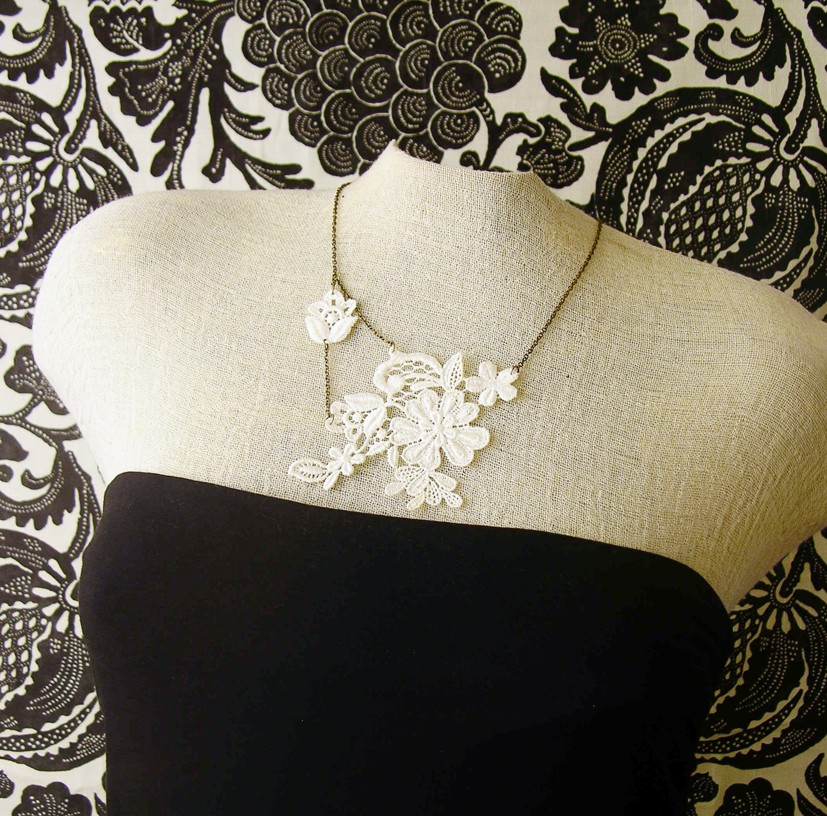 teatime in the garden lace necklace