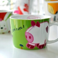 正品HouseMate 宽口汤杯 韩国创意可爱动物水杯 小猪陶瓷杯子热销-淘宝网