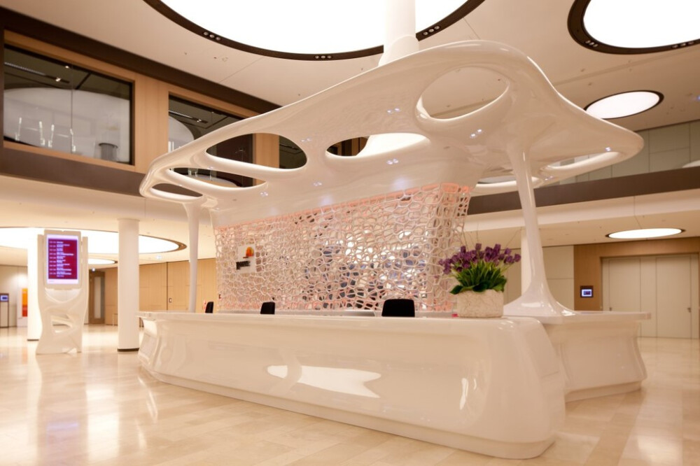 PwC CaféReception Desk by JOI-Design_咖啡店前台 骨感的世界已经凹凸，这是个骨骼的世界