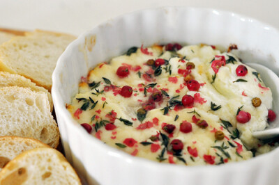 Pink pepper goat cheese spread