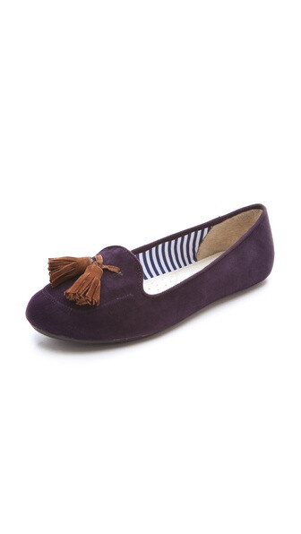 Charles Philip Sylvie Suede Tassel Flats