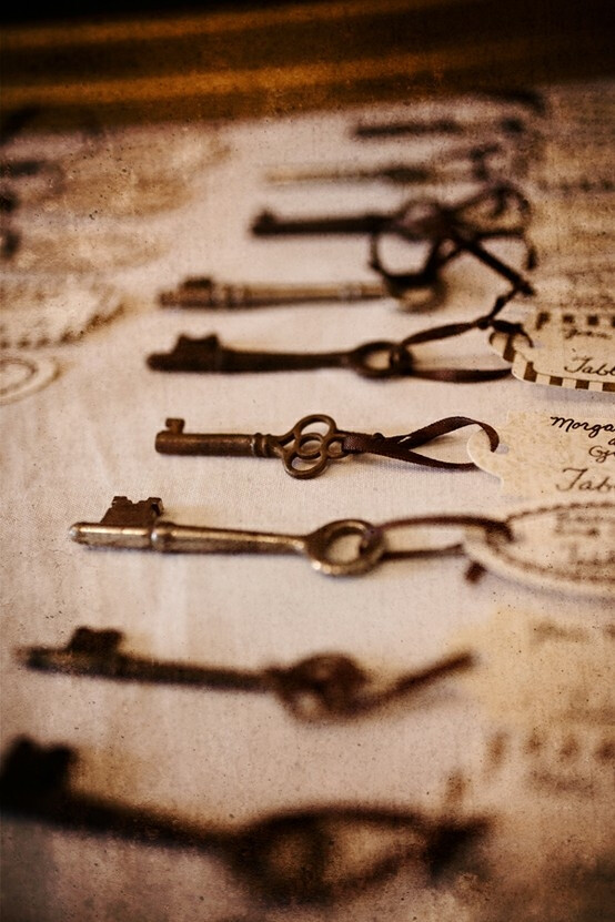 【控首饰】Skeleton key place cards. by johanna