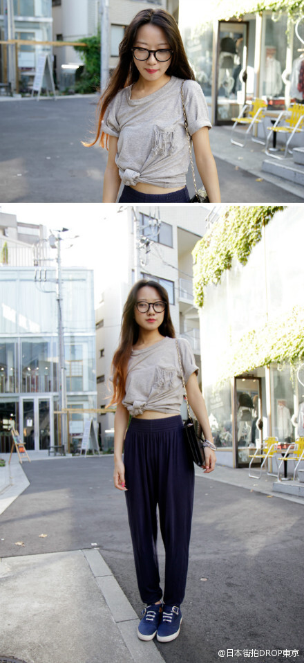 Nami（20, 学生) Tee shirt： MACKDADDY Trousers：H&M Shoes：POLO http://t.cn/zWeTrp6