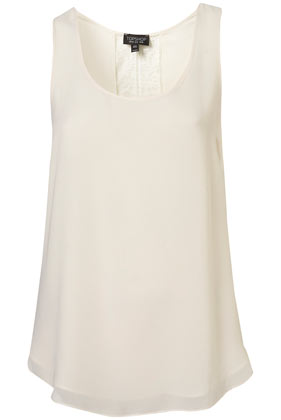 Cream Lace Back Vest