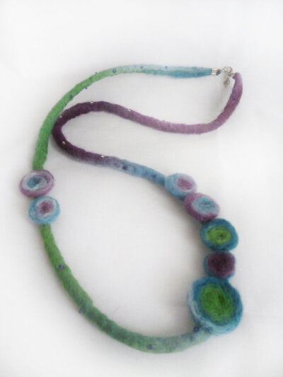 Needle felted necklace ooak needle felting