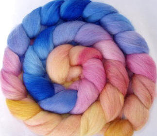 Super soft merino wool roving, handpainted, for handspinning and felting, 100g/3.5oz