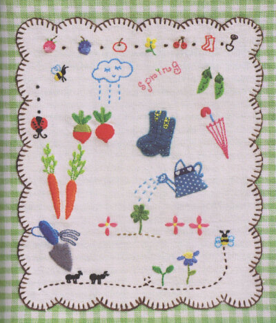 Lovely garden hand embroidery stitch sewing applique patchwork quilt PDF E Patterns