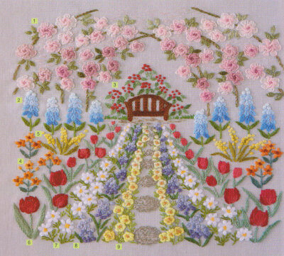 flower in my garden hand embroidery stitch sewing applique patchwork quilt PDF E Patterns