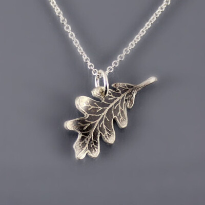 Silver Oak Leaf Necklace by Lisa Hopkins Design