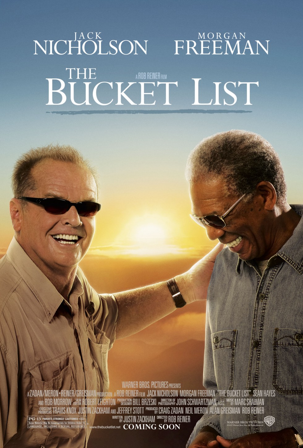 The Bucket List， 遗愿清单。很温暖的电影，两个很可爱的老男人，老Jack老了，但始终带点疯狂，很喜欢。遗愿清单，可能知道自己的终点在哪儿才能马上实行吧，有很多想做的事，但是更多的是必须要做的是压抑着你，但是还是慢慢自己一件一件完成吧，列个清单，就算一个人就算世界末日，I still have a dream.