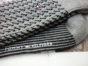 外贸原单 tommy hilfger 全棉针织 复古学院风 中筒袜 加厚