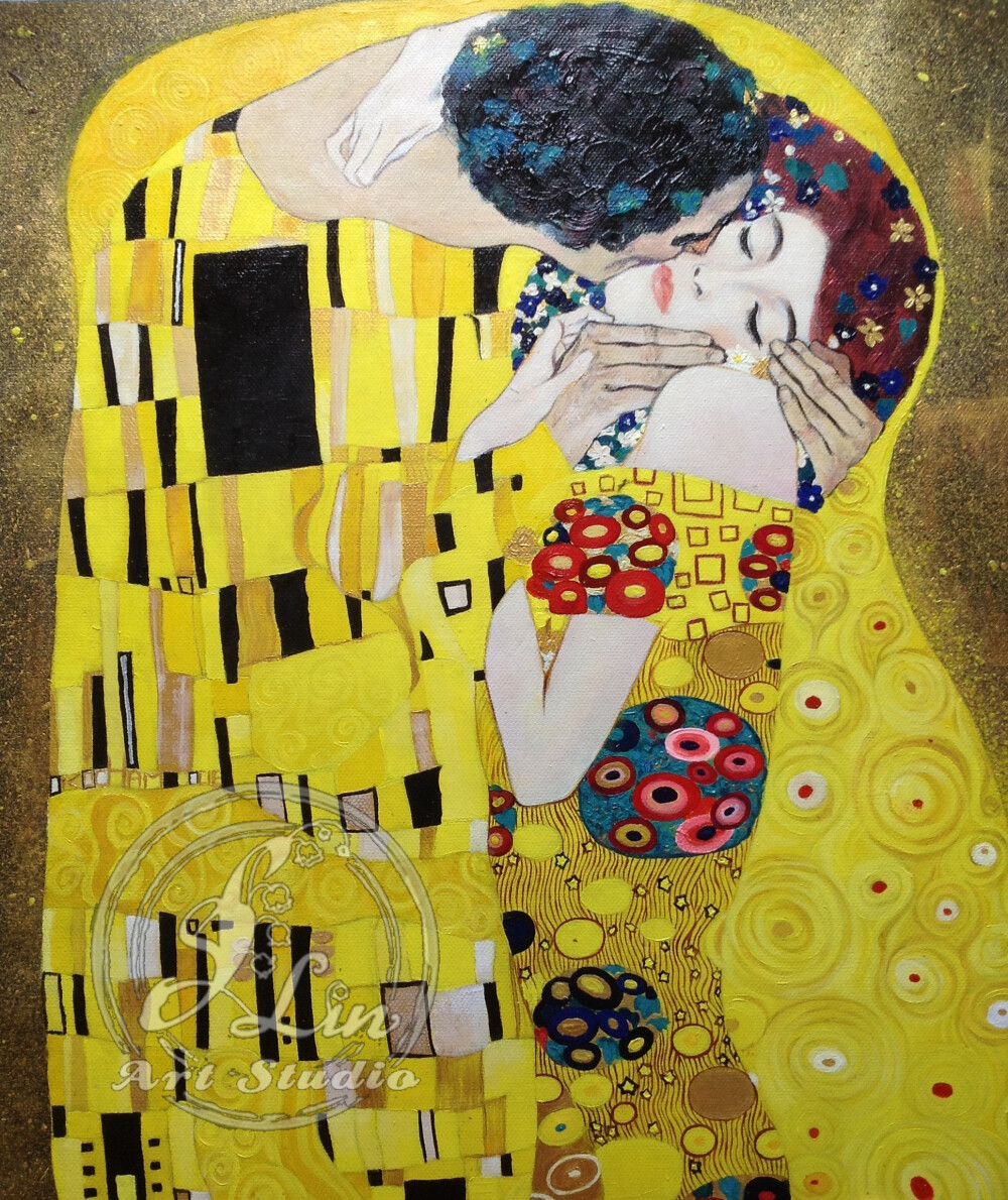 临摹 克里姆特《吻》Gustav Klimt &lt;the Kiss&gt;