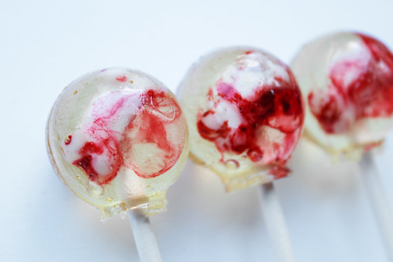 Bloody bones Halloween lollipops cotton candy flavor - 6 pc. - MADE TO ORDER