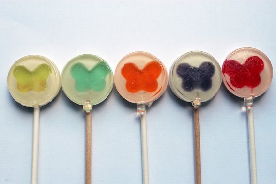 Colorful butterfly lollipops - 6 pc. - MADE TO ORDER