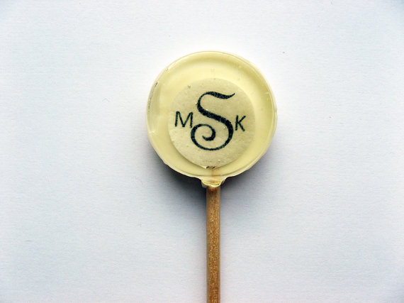 Design your own monogram edible images hard candy lollipop - 6 pc. - MADE TO ORDER