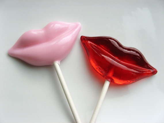 Lips hard candy lollipops - 6 pc. - MADE TO ORDER