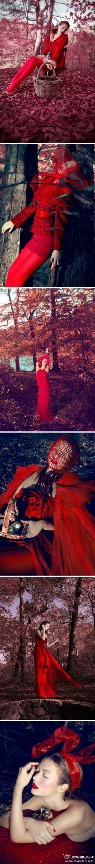 在丛林中等待——美国纽约Raymond Gee摄影工作室拍摄的一组森林红色系人物摄影作品