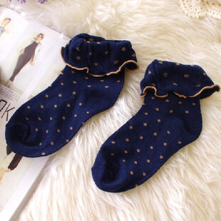 森林系糖果色堆堆袜纯棉复古袜子