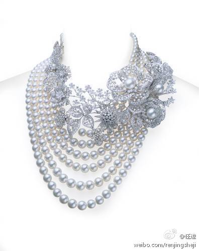 MIKIMOTO 白色花束珍珠项链