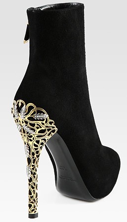 Bettina Suede Embellished Heel