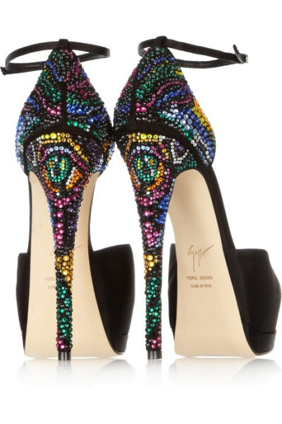 Giuseppe Zanotti Swarovski crystal-embellished satin pump