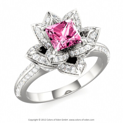 Sapphire Pink Lotus Ring by Jeet Palavwala