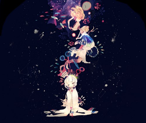 一块染着不同颜色的拼图