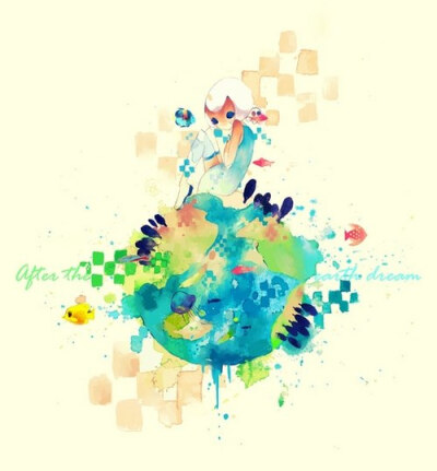 一块染着不同颜色的拼图