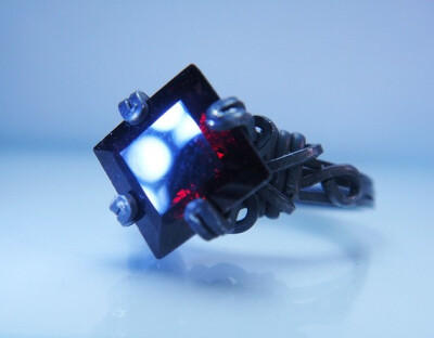 Princess Cut Garnet Oxidized Sterling Silver Ring