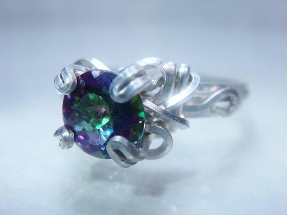 Mystic Green Topaz Sterling Silver Ring