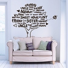 韩版雅风墙贴 sweet tree wall sticker 艺术文字树办公室背景墙