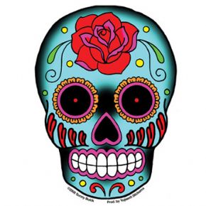 Vinyl Sticker Vehicle Graphic Guitar Art Sugar Skull Rose