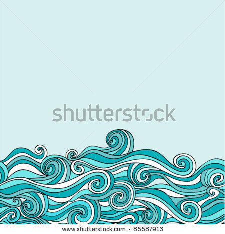 colorful abstract hand-drawn pattern, waves background