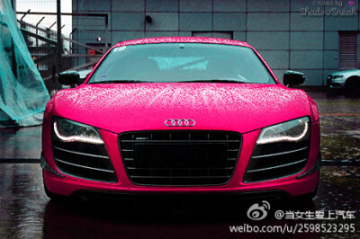 粉红奥迪~~Audi R8 + Hot pink = I&#39;m in love!