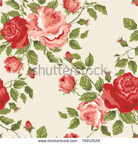 stock vector : Seamless vector background with roses