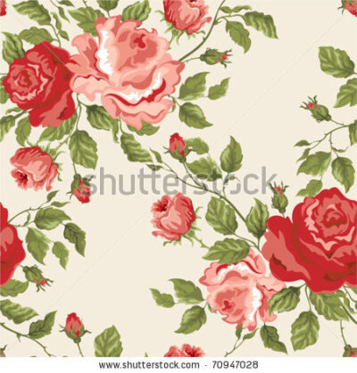 stock vector : Seamless vector background with roses