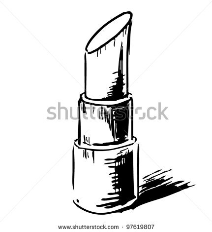 stock vector : Open lipstick. Sketch vector illustration in doodle style