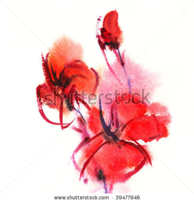 stock photo : Abstract painted floral background